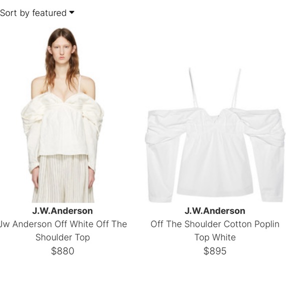 Jw Anderson Off White Off The Shoulder Top Size 6 NWOT - Picture 5 of 5